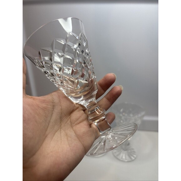 3 WATERFORD ADARE CUT CRYSTAL PORT/ CLARET WINE GLASS STEMWARE 5” H - Picture 4 of 14